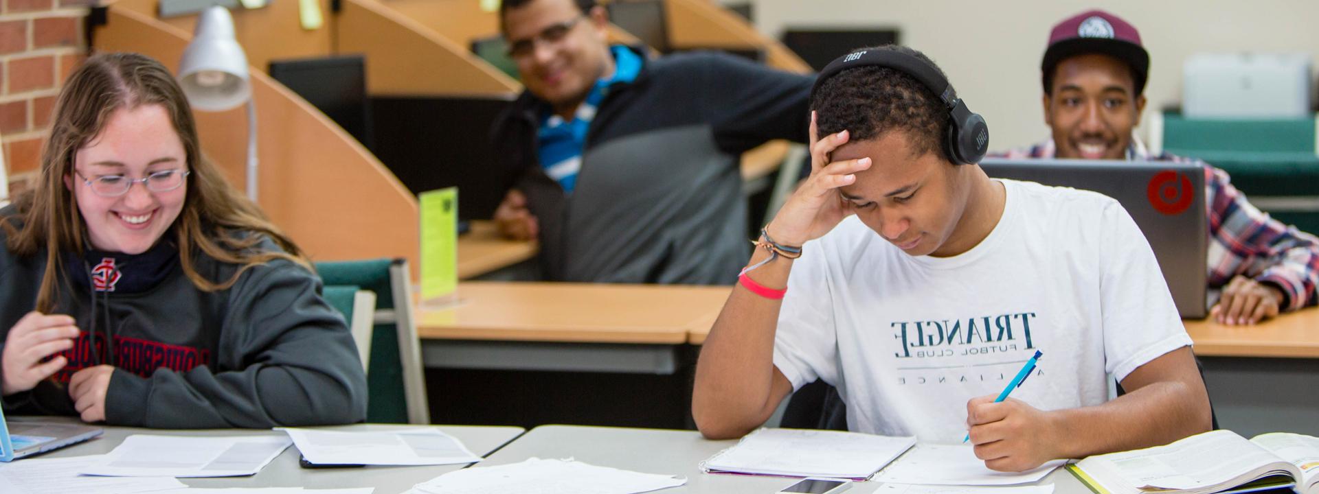 students studying